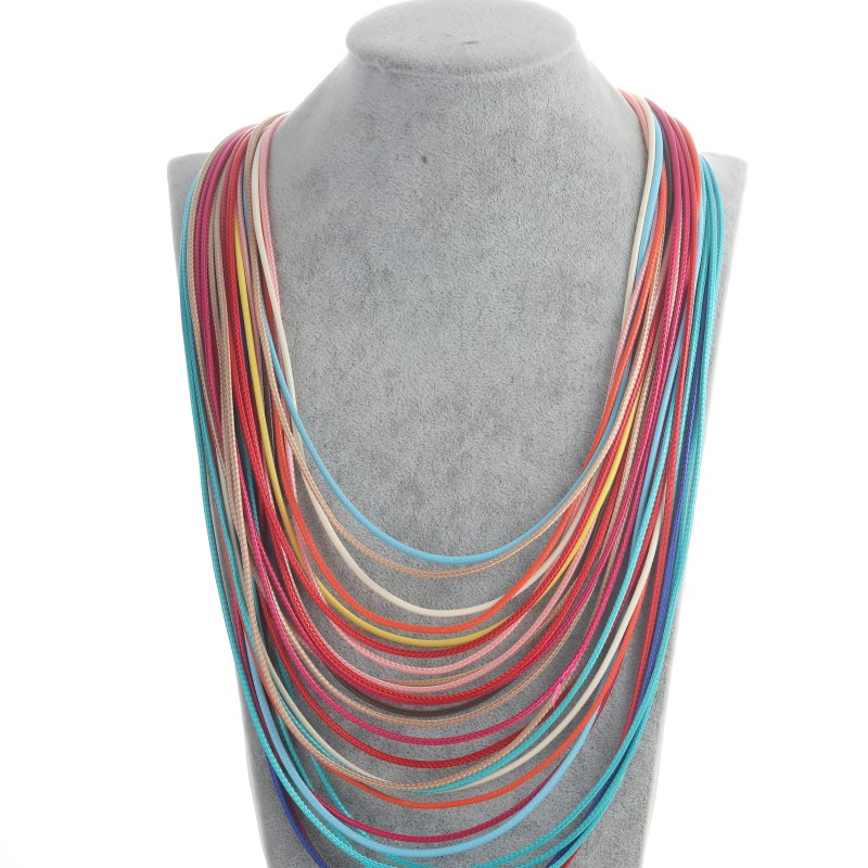 Übertrieben Einfarbig Legierung Wachslinie Großhandel Halskette display picture 2