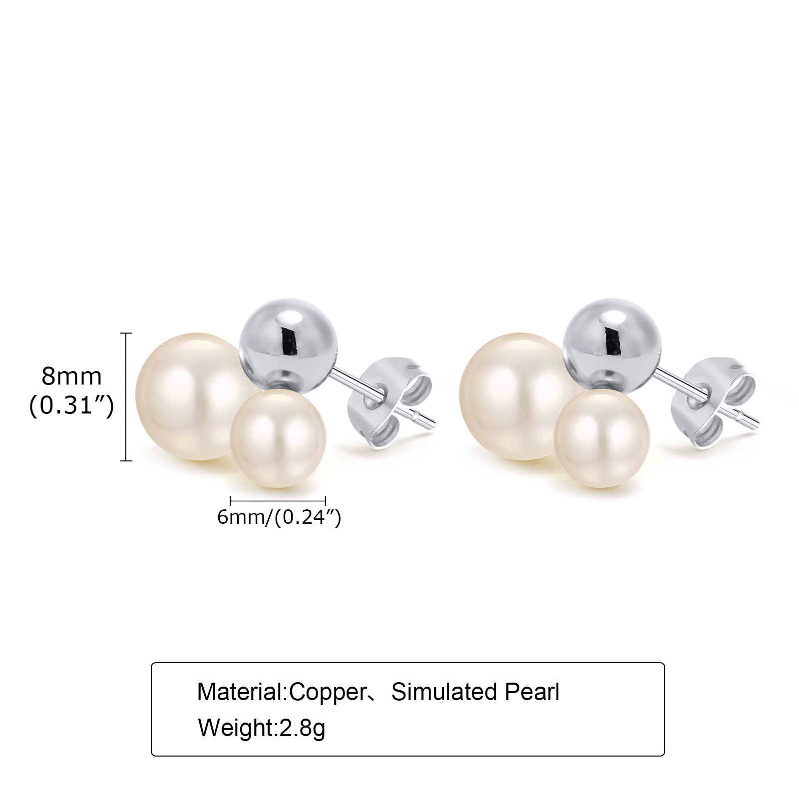 1 Pair Elegant Round Plating Artificial Pearl Brass Gold Plated Earrings display picture 1