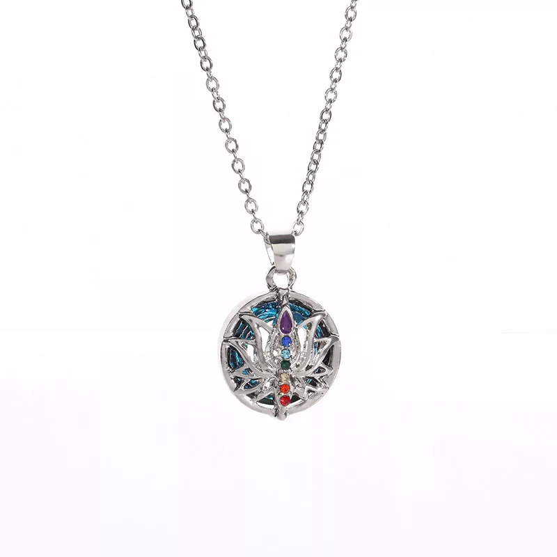 201 Stainless Steel Alloy Simple Style Inlay Lotus Rhinestones Glass Earrings Necklace display picture 2