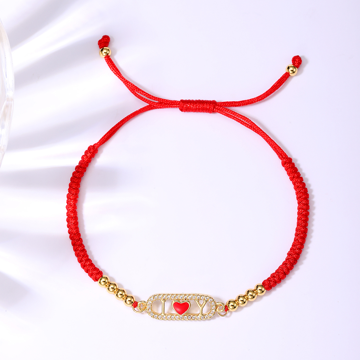 Classical Cross Devil's Eye Heart Shape Beaded Polyester Braid Zircon 18k Gold Plated Women's Bracelets display picture 18