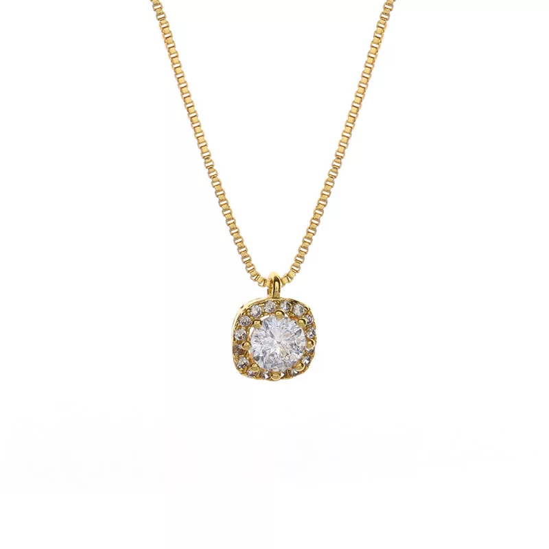 Simple Style Commute Round Copper White Gold Plated Gold Plated Zircon Pendant Necklace In Bulk display picture 1
