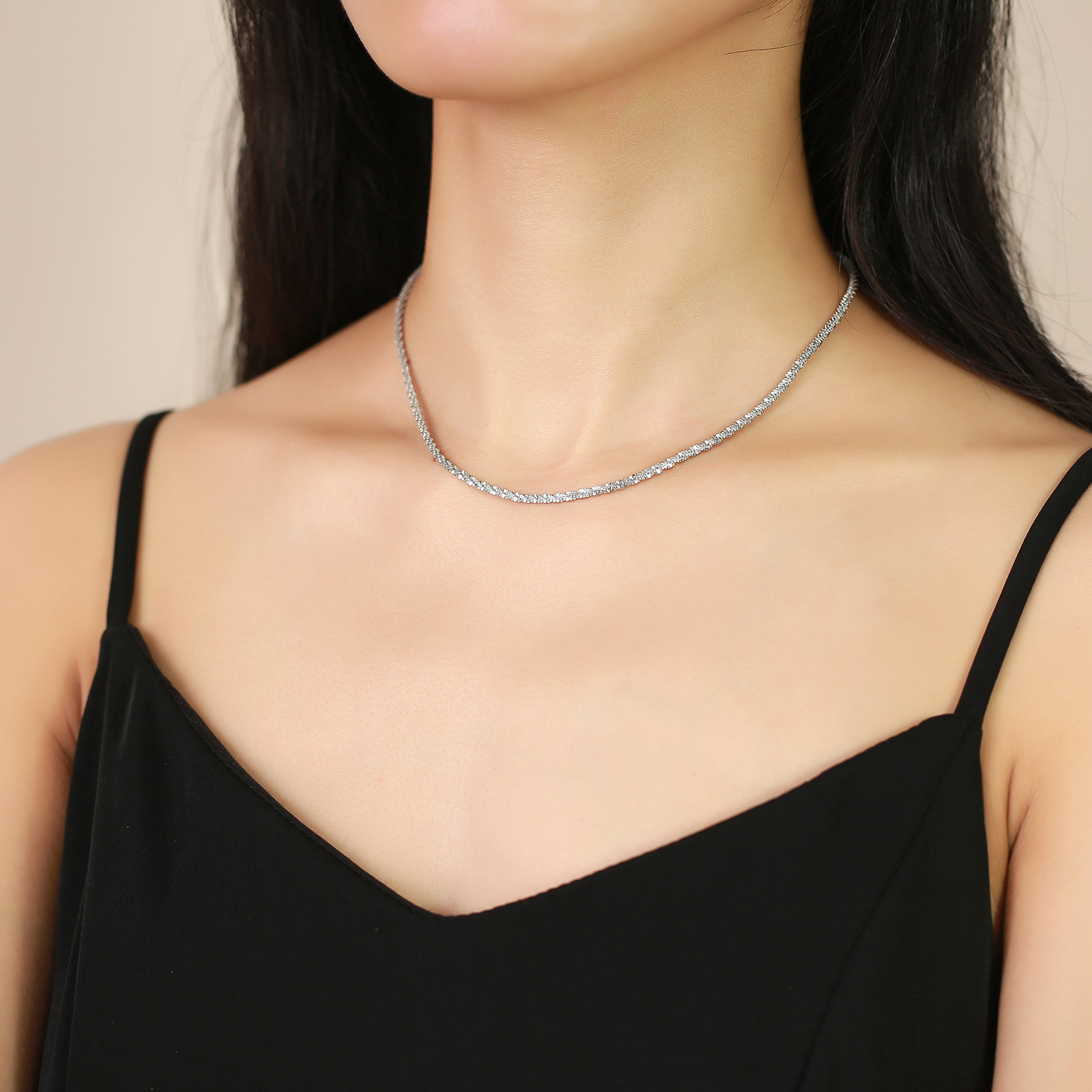 Acier Inoxydable Plaqué Or Style Simple Placage Couleur Unie Collier display picture 15