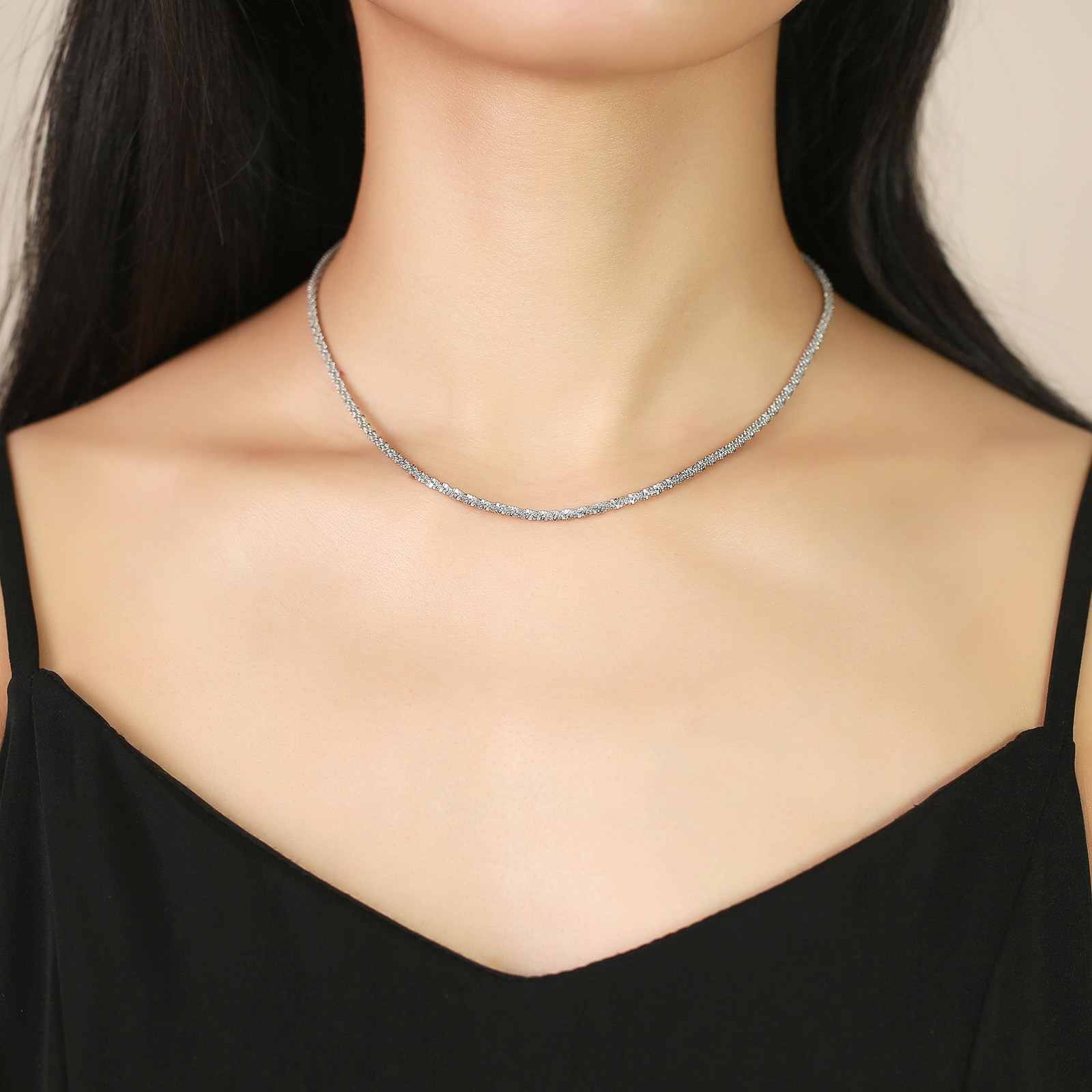 Acier Inoxydable Plaqué Or Style Simple Placage Couleur Unie Collier display picture 14