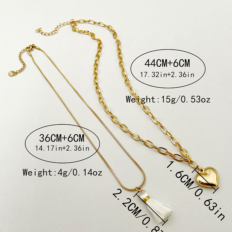 Acier Inoxydable 304 Style Simple Style Classique Placage Forme De Cœur En Tissu Collier display picture 3