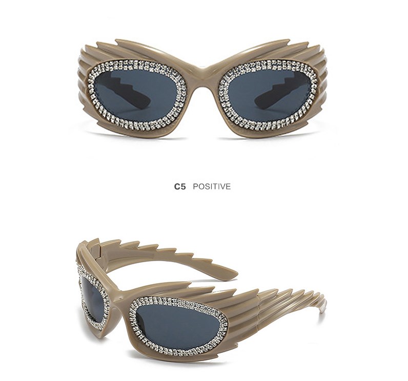 Streetwear Geometric Pc Special-shaped Mirror Diamond Full Frame Women's Sunglasses display picture 1