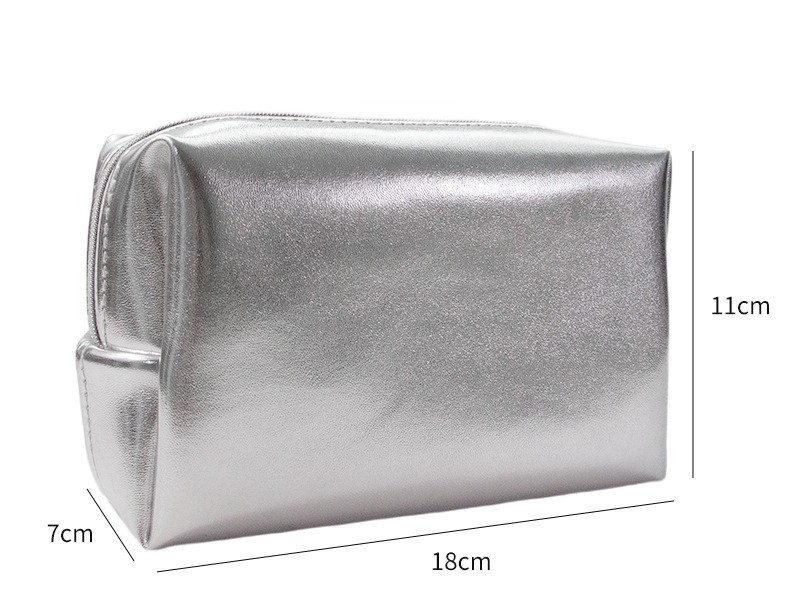 Women's Small All Seasons Pu Leather Solid Color Basic Square Shell Zipper Cosmetic Bag display picture 4