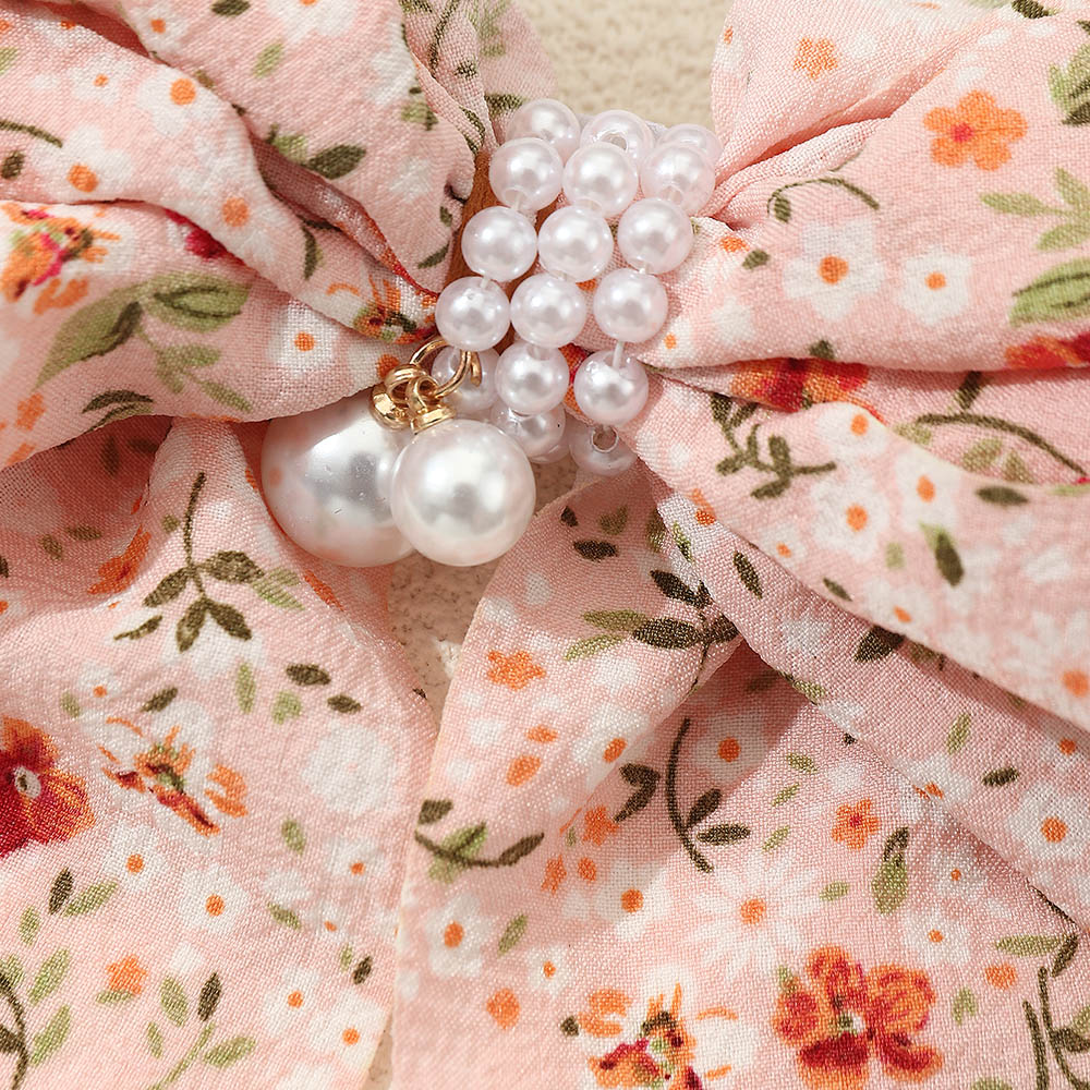 Princesa Dulce Floral Ditsy Perla Artificial Tela Embutido Perlas Artificiales Pinza Para El Cabello display picture 3