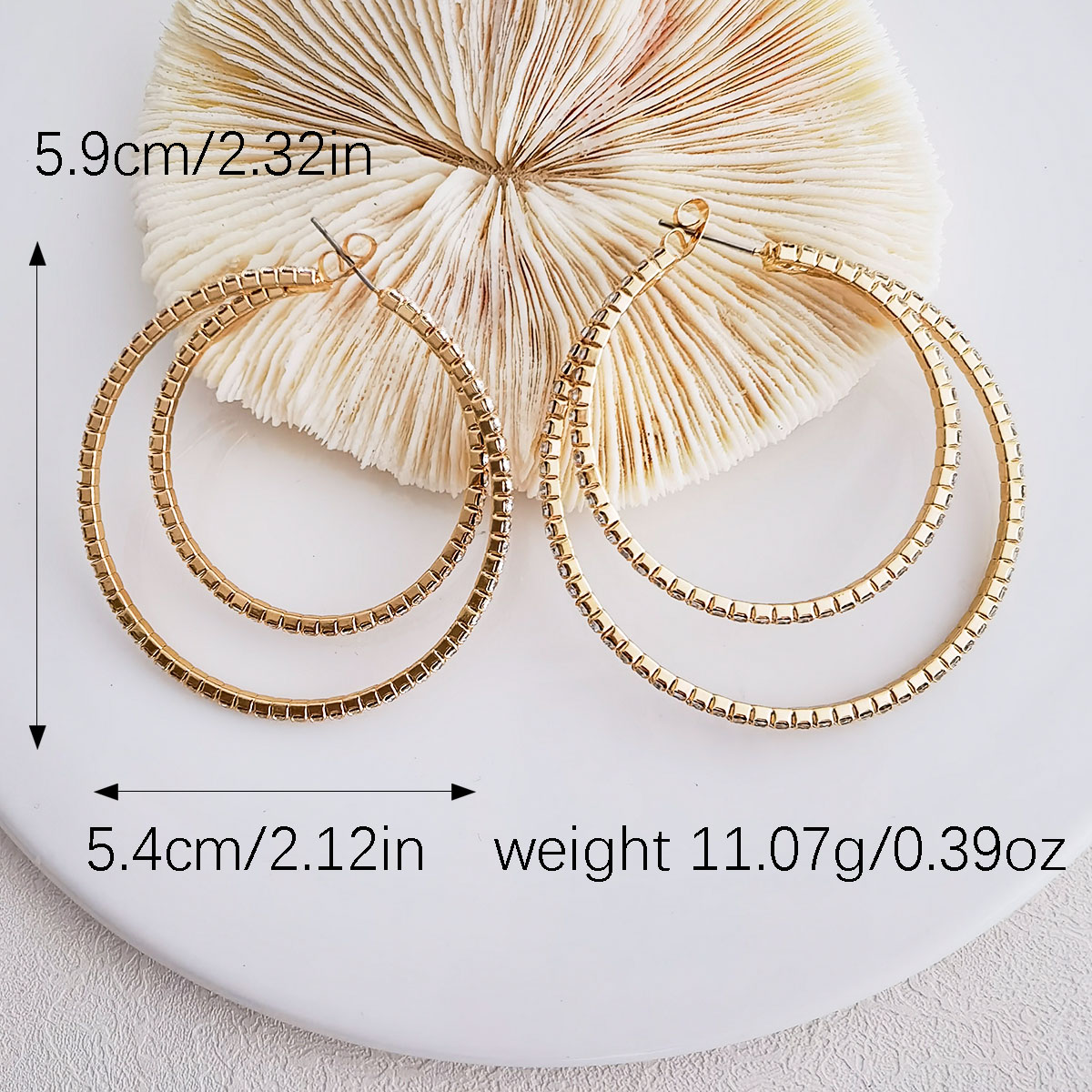 1 Pair Luxurious Solid Color Inlay Alloy Rhinestones Earrings display picture 6