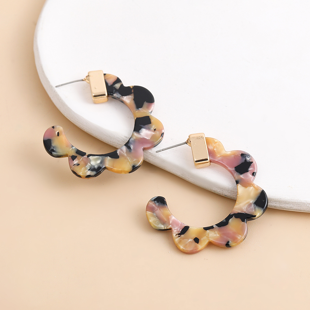 1 Pair Handmade Color Block Printing Arylic Earrings display picture 2