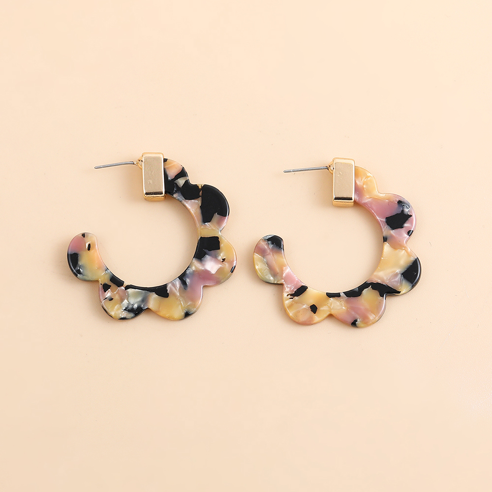 1 Pair Handmade Color Block Printing Arylic Earrings display picture 1