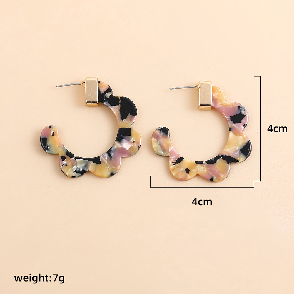 1 Pair Handmade Color Block Printing Arylic Earrings display picture 4