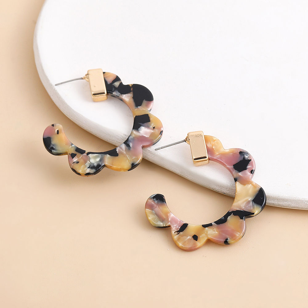 1 Pair Handmade Color Block Printing Arylic Earrings display picture 5