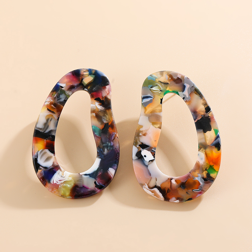 1 Pair Handmade Color Block Printing Arylic Earrings display picture 6