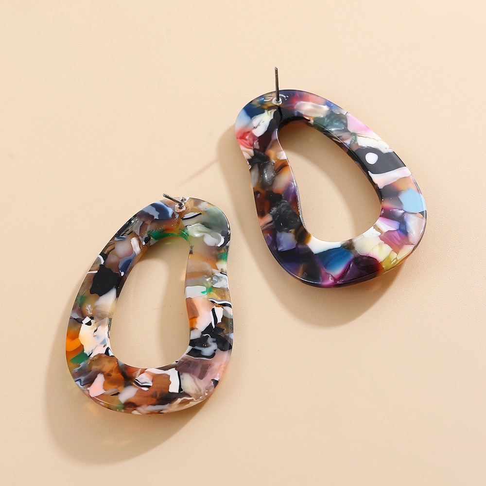 1 Pair Handmade Color Block Printing Arylic Earrings display picture 12