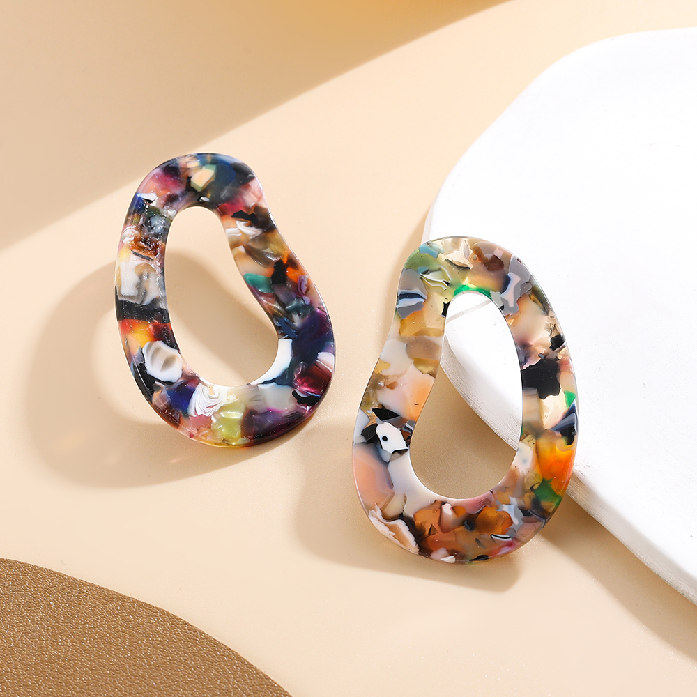1 Pair Handmade Color Block Printing Arylic Earrings display picture 7