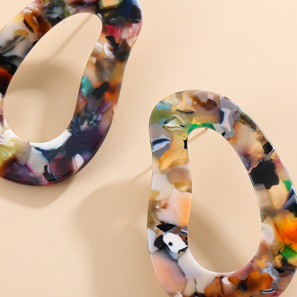 1 Pair Handmade Color Block Printing Arylic Earrings display picture 8