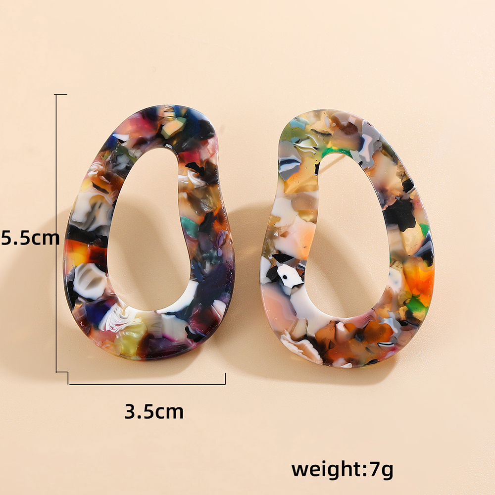 1 Pair Handmade Color Block Printing Arylic Earrings display picture 10