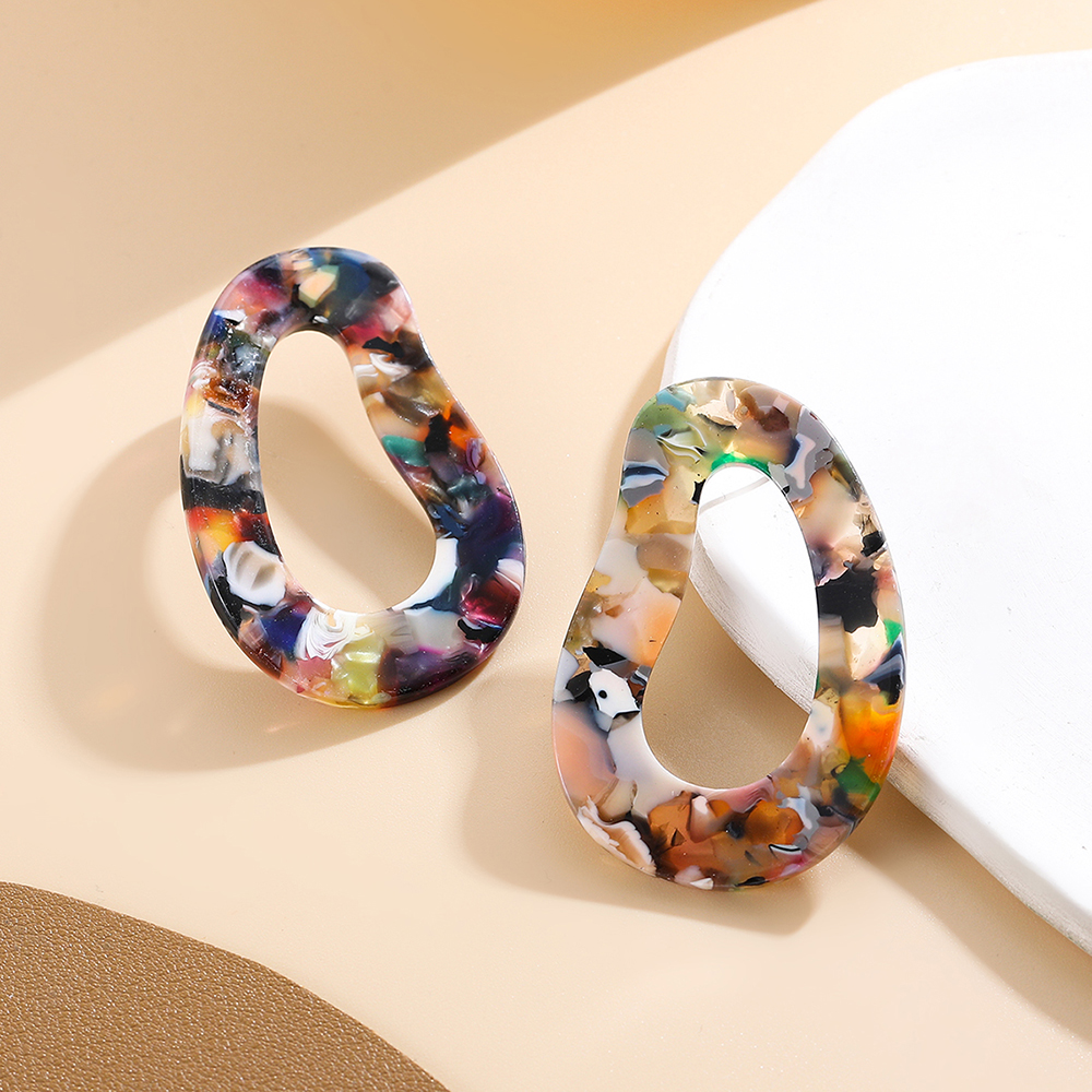 1 Pair Handmade Color Block Printing Arylic Earrings display picture 11