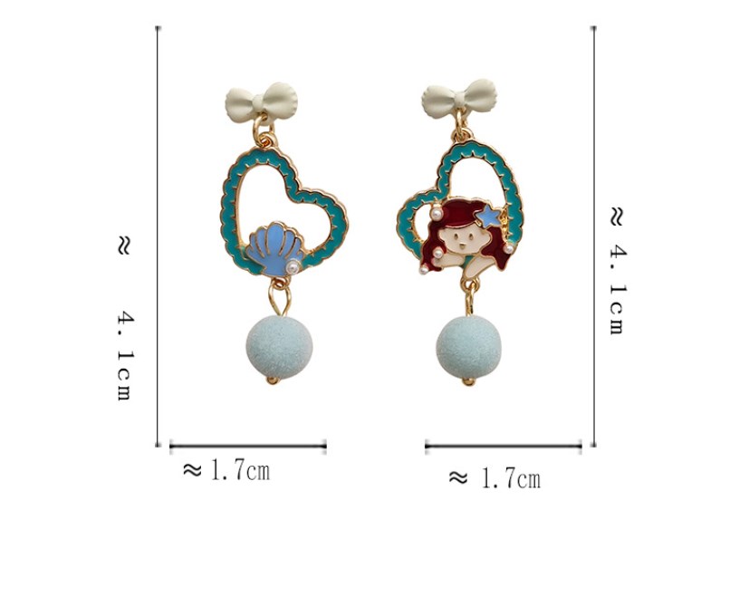 1 Pair Ig Style Cute Human Heart Shape Shell Enamel Plating Inlay Alloy Artificial Pearls Drop Earrings Ear Cuffs display picture 5