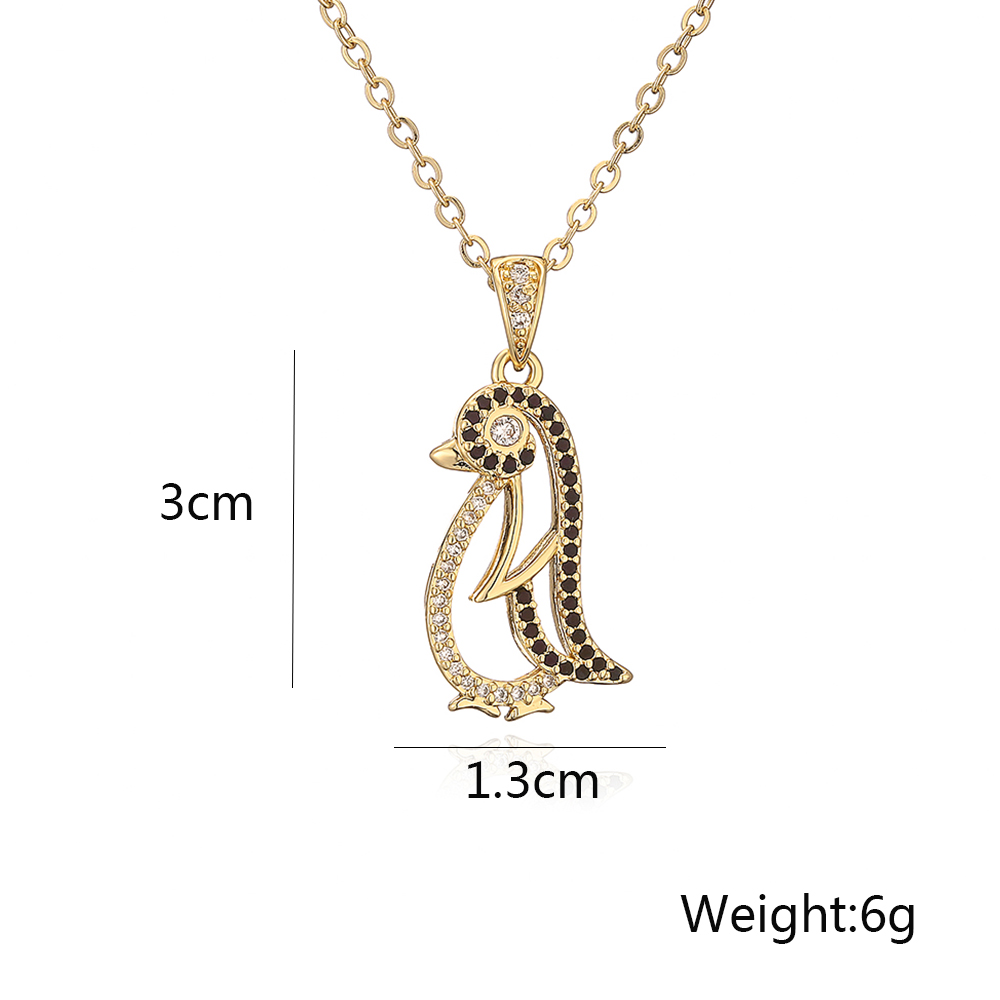 Simple Style Animal Copper 18k Gold Plated Zircon Pendant Necklace In Bulk display picture 1