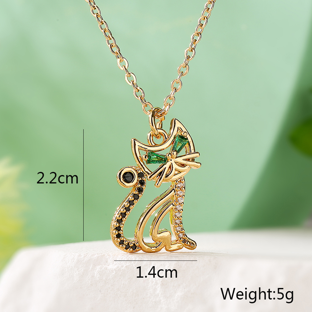 Simple Style Animal Copper 18k Gold Plated Zircon Pendant Necklace In Bulk display picture 2