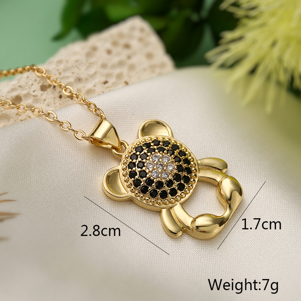 Simple Style Animal Copper 18k Gold Plated Zircon Pendant Necklace In Bulk display picture 3