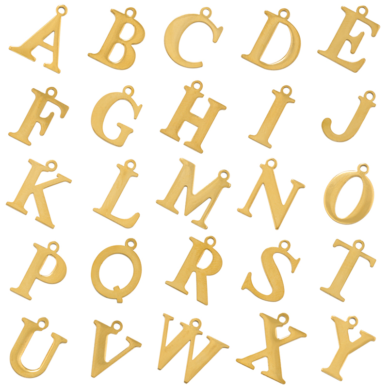 1 Piece Stainless Steel 18K Gold Plated Letter display picture 50