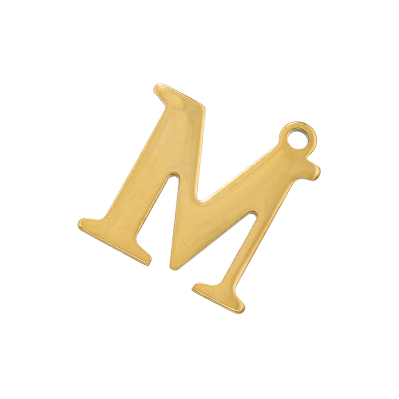 1 Piece Stainless Steel 18K Gold Plated Letter display picture 16