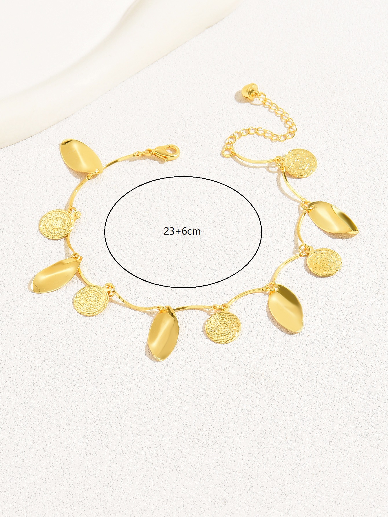 Simple Style Leaves Coin Butterfly 18k Gold Plated Copper Wholesale Anklet display picture 11