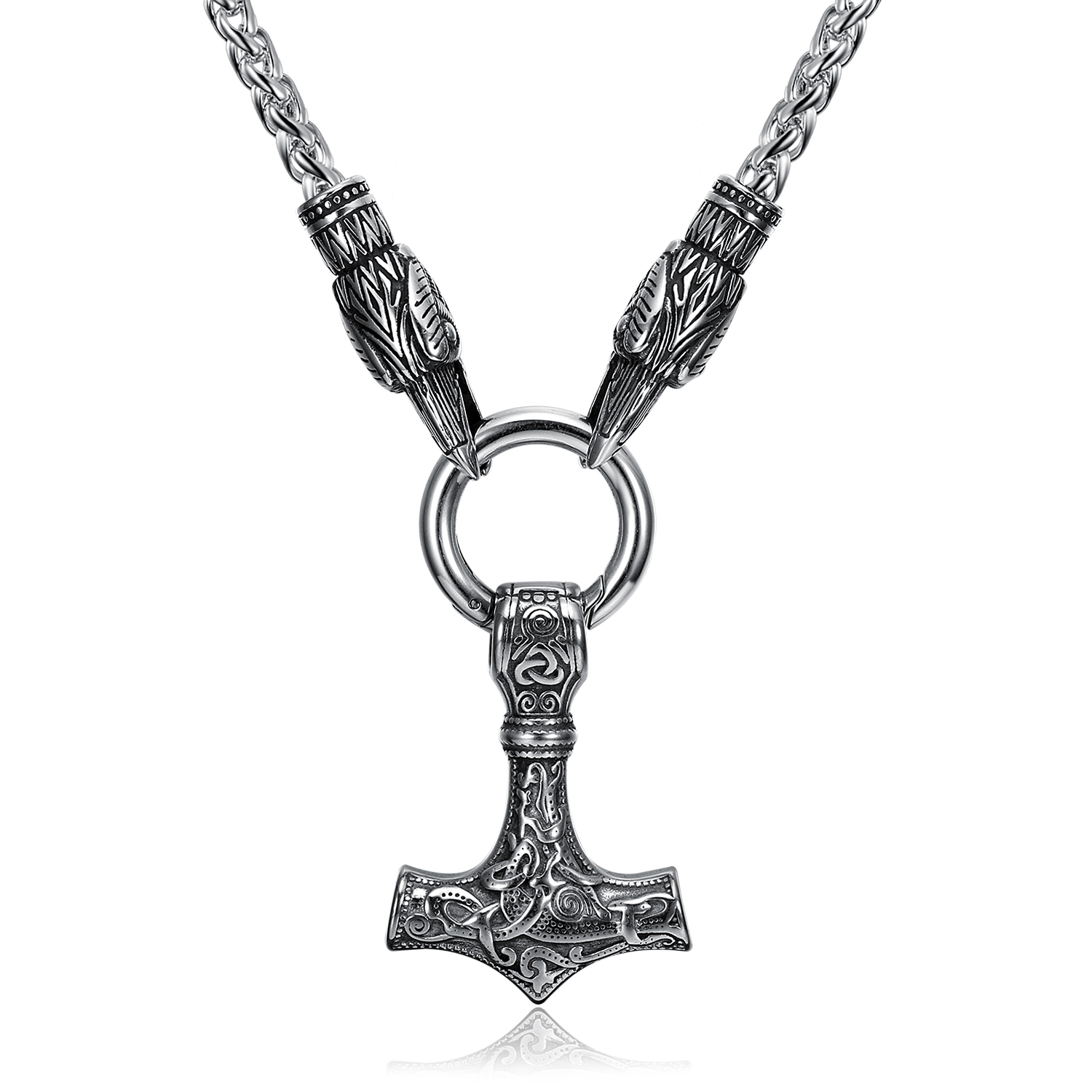 304 Stainless Steel Retro Hammer Pendant Necklace display picture 1