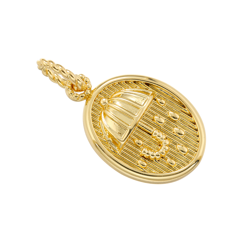 Casual Simple Style Umbrella Copper Plating Inlay Zircon 18k Gold Plated Charms display picture 4