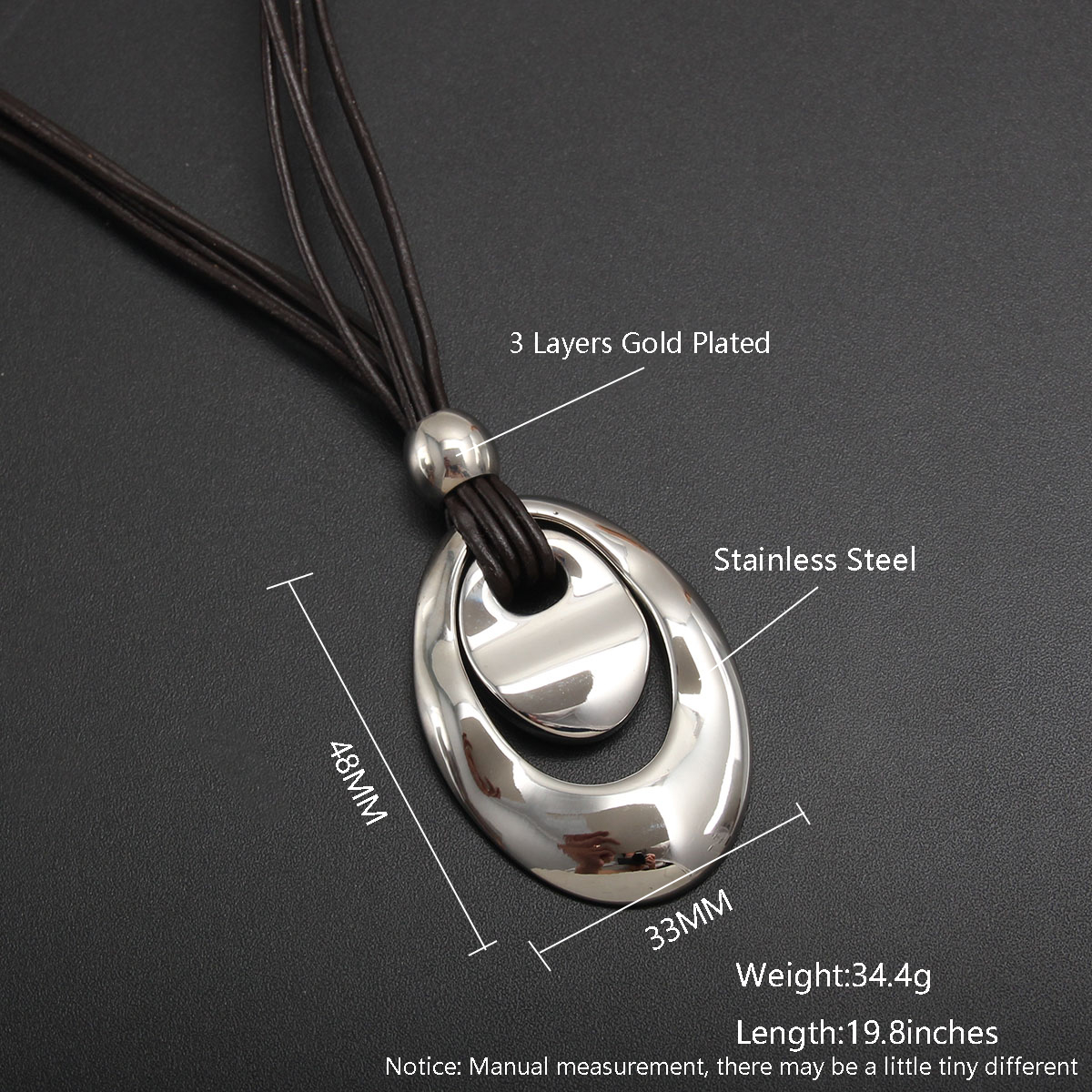 Casual Vintage Style Heart Shape 304 Stainless Steel Leather Rope Women's Pendant Necklace display picture 7