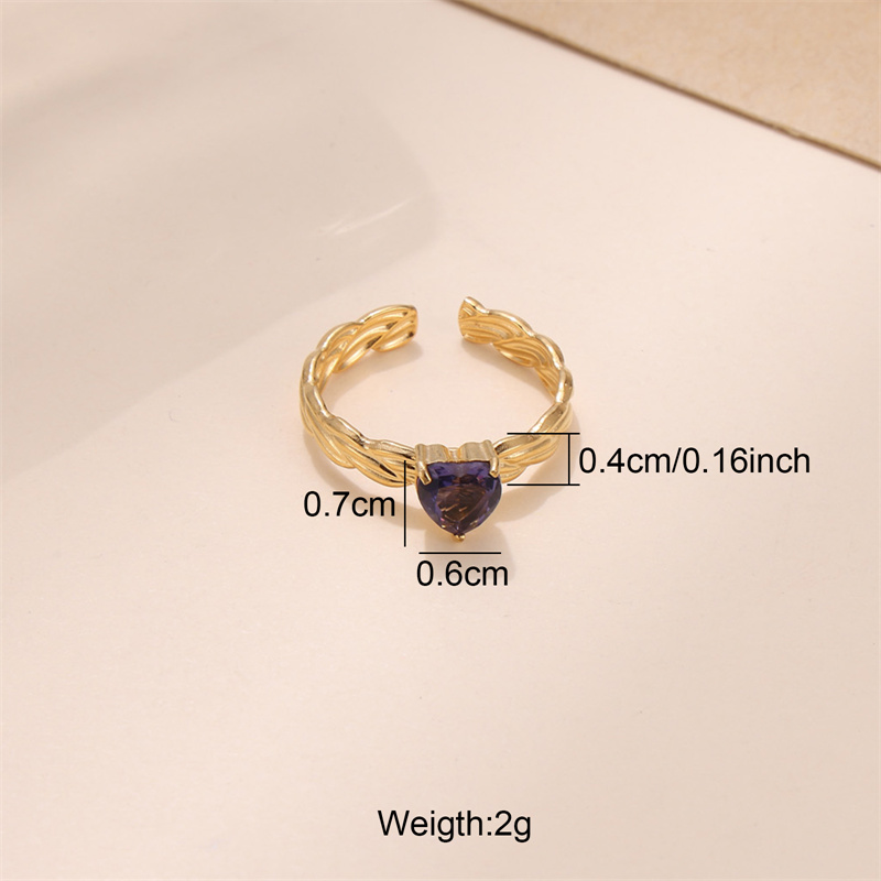 Glam Luxurious Stainless Steel Plating Inlay Zircon 18k Gold Plated Open Rings display picture 3