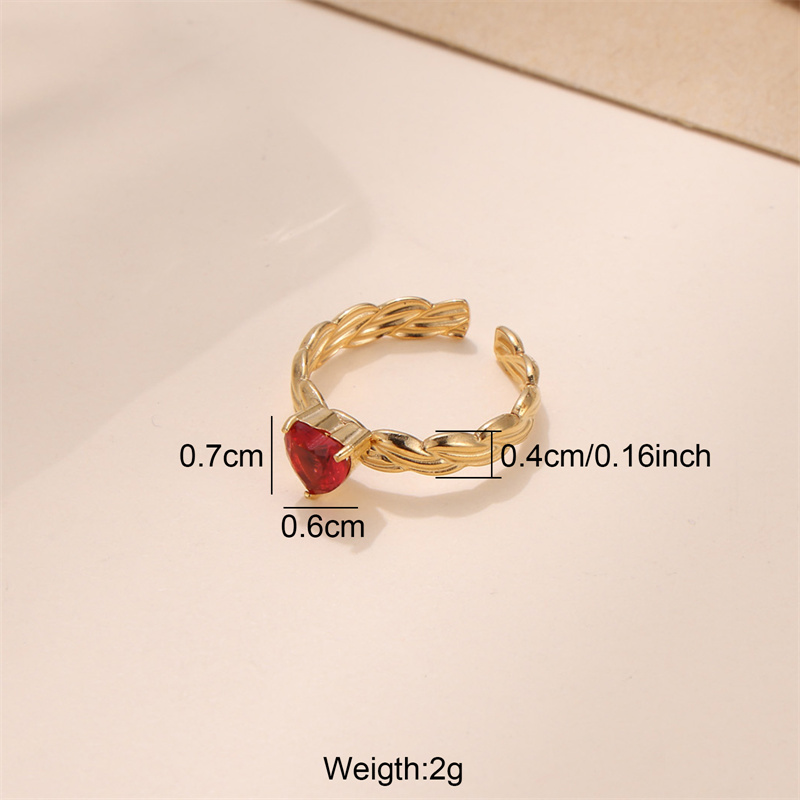 Glam Luxurious Stainless Steel Plating Inlay Zircon 18k Gold Plated Open Rings display picture 4