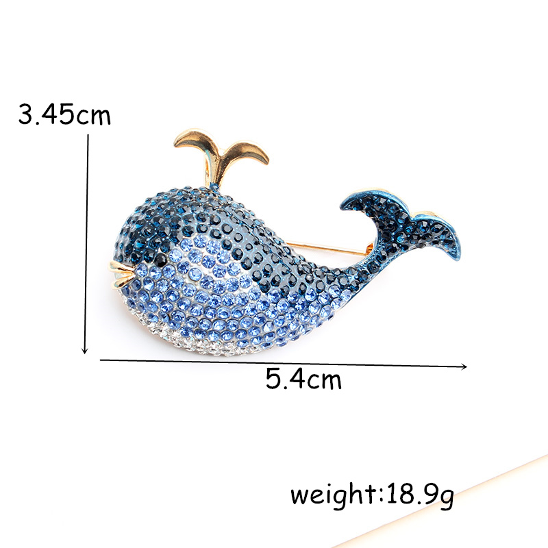 Cute Dolphin Alloy Inlay Zircon Unisex Brooches display picture 3