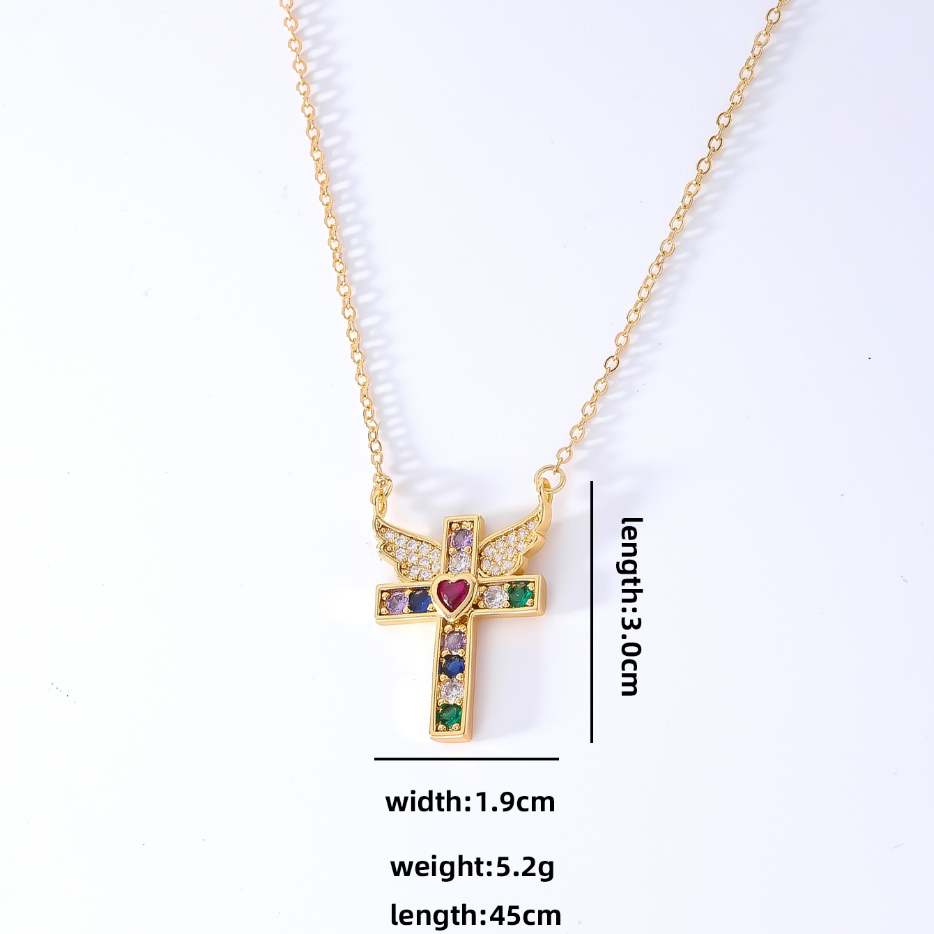 Wholesale Hip-Hop Retro Cross 304 Stainless Steel Copper Plating Inlay K Gold Plated Zircon Pendant Necklace display picture 8