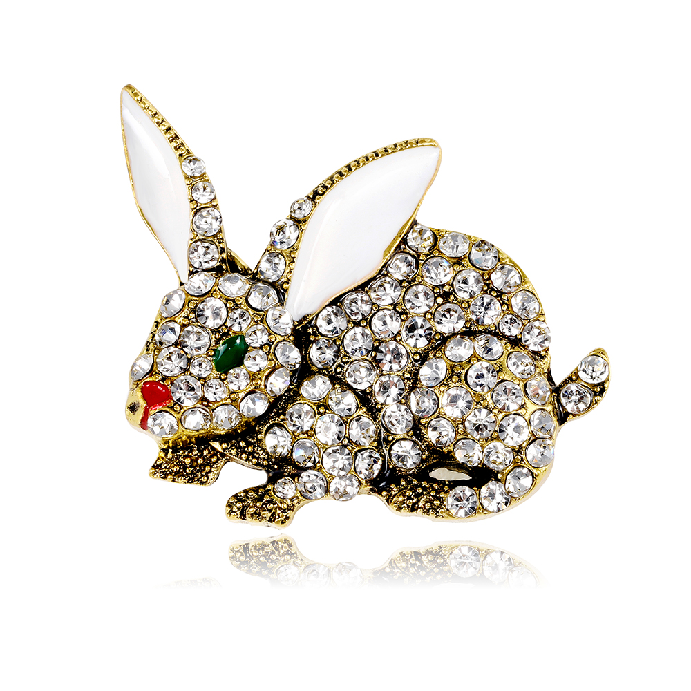 Simple Style Rabbit Alloy Inlay Rhinestones Unisex Brooches display picture 4