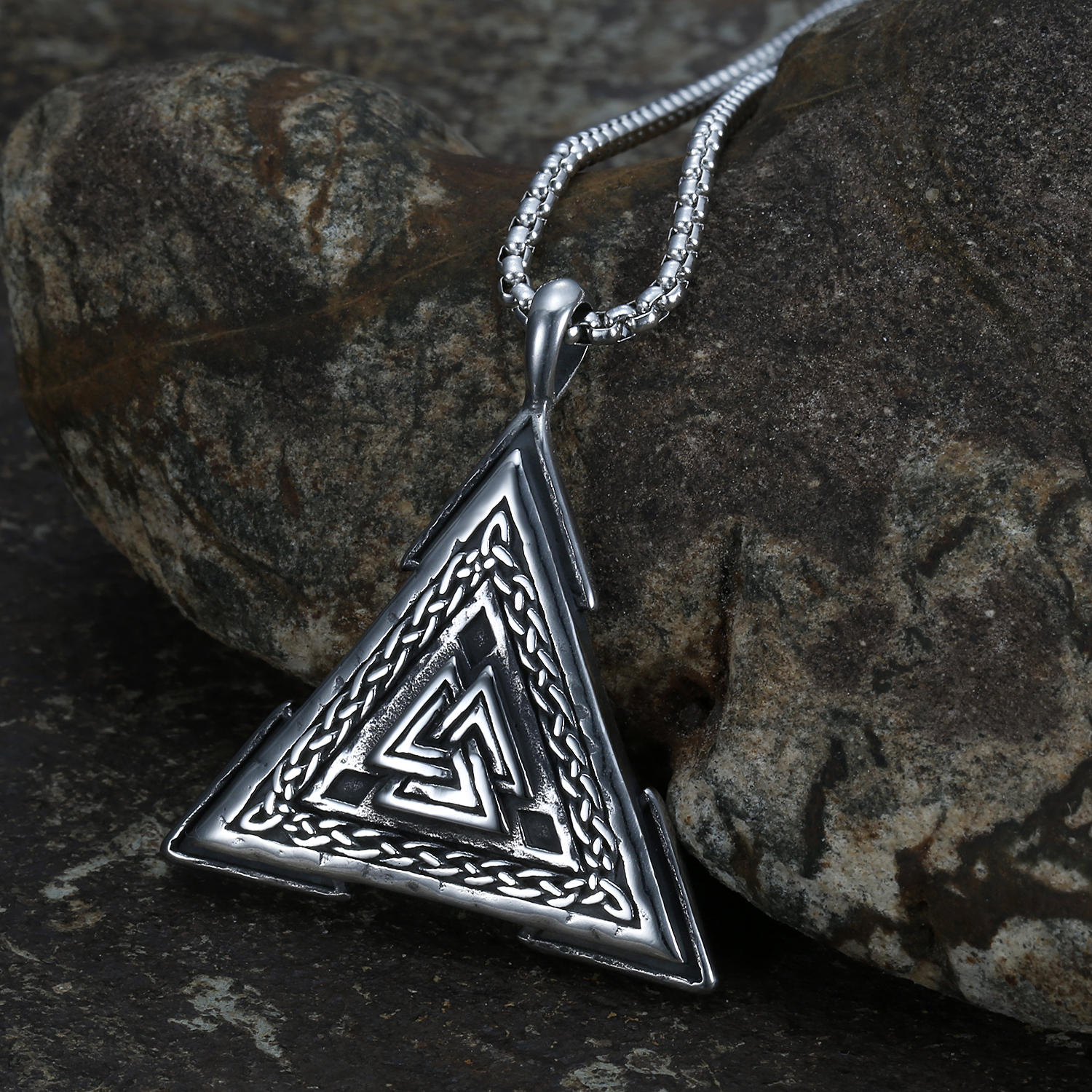 Punk Triangle 304 Stainless Steel Patchwork Unisex display picture 10