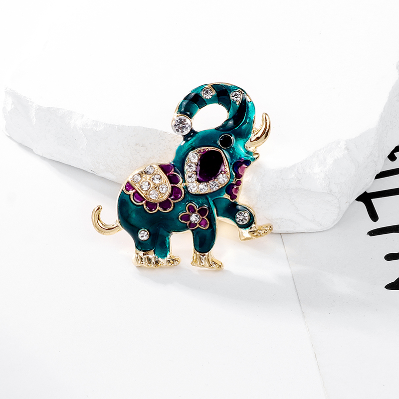 Commute Elephant Alloy Inlay Rhinestones Unisex Brooches display picture 4