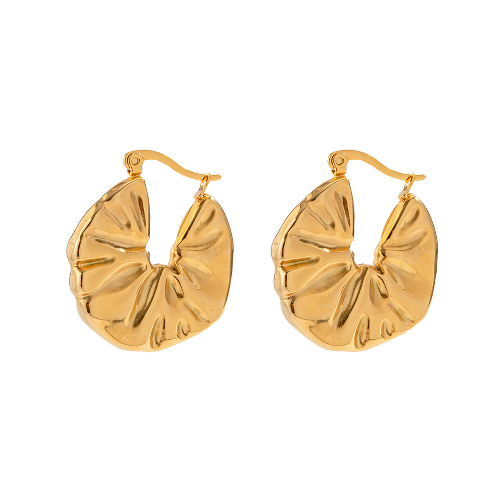 1 Pair Simple Style Solid Color Plating Stainless Steel 18k Gold Plated Earrings display picture 6
