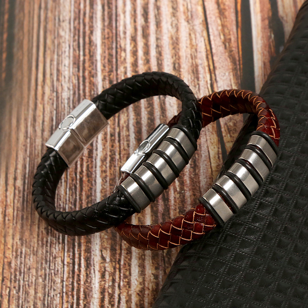 Vintage Style Solid Color Alloy Braid Men'S Bangle display picture 2