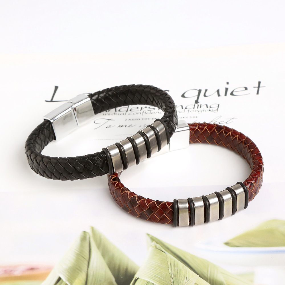 Vintage Style Solid Color Alloy Braid Men'S Bangle display picture 5