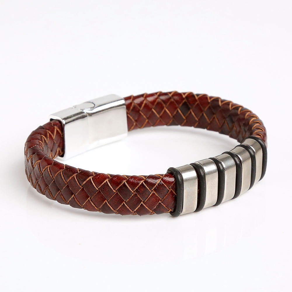 Vintage Style Solid Color Alloy Braid Men'S Bangle display picture 8