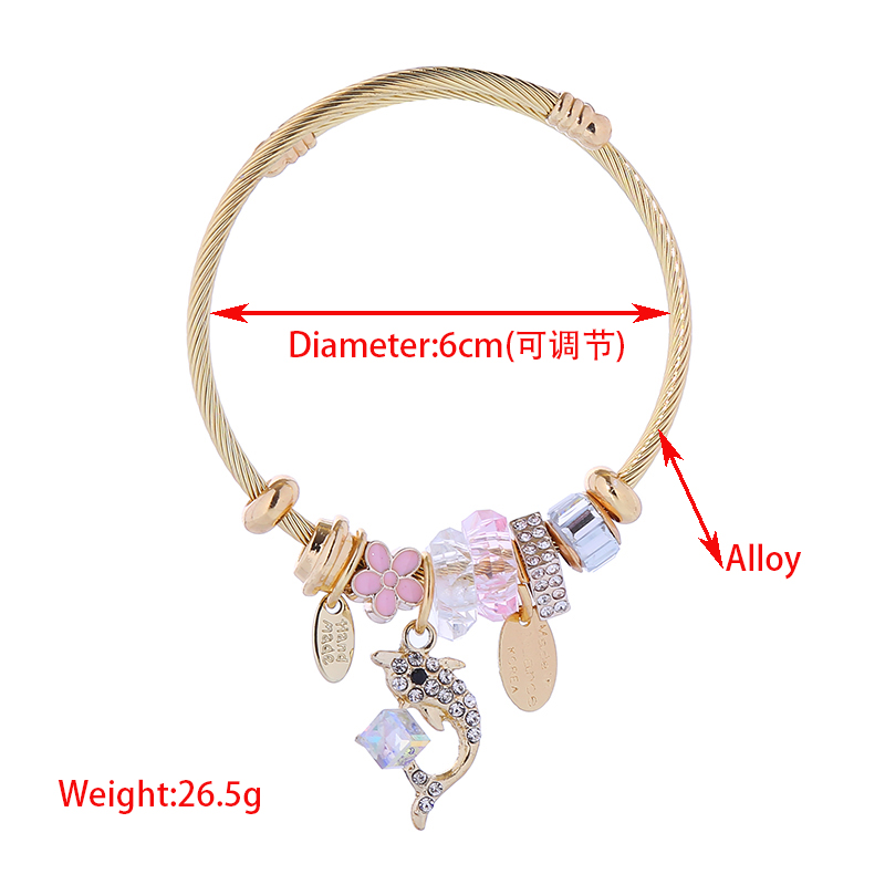 Wholesale Jewelry Elegant Circle Alloy Beaded Bangle display picture 1