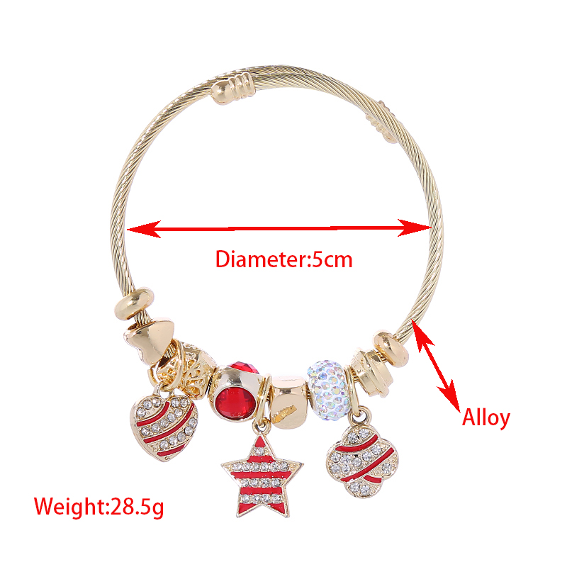 Wholesale Jewelry Elegant Luxurious Geometric Star Heart Shape Alloy Rhinestones Inlay Bangle display picture 1