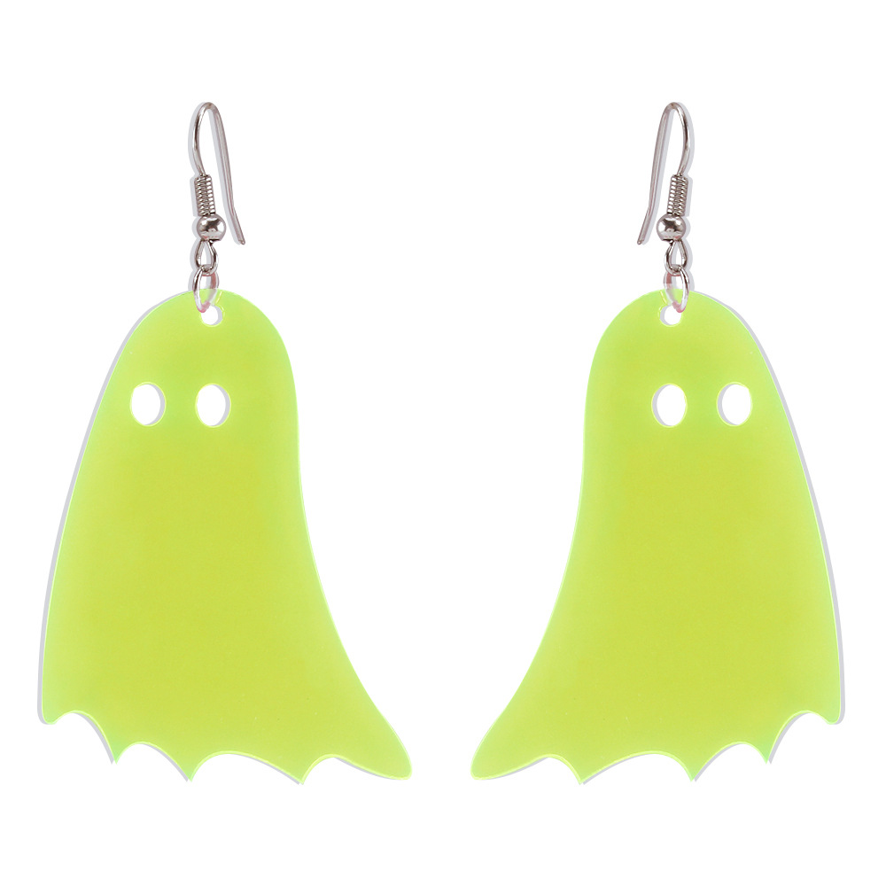 1 Pair Cute Funny Ghost Alloy Resin Drop Earrings display picture 1