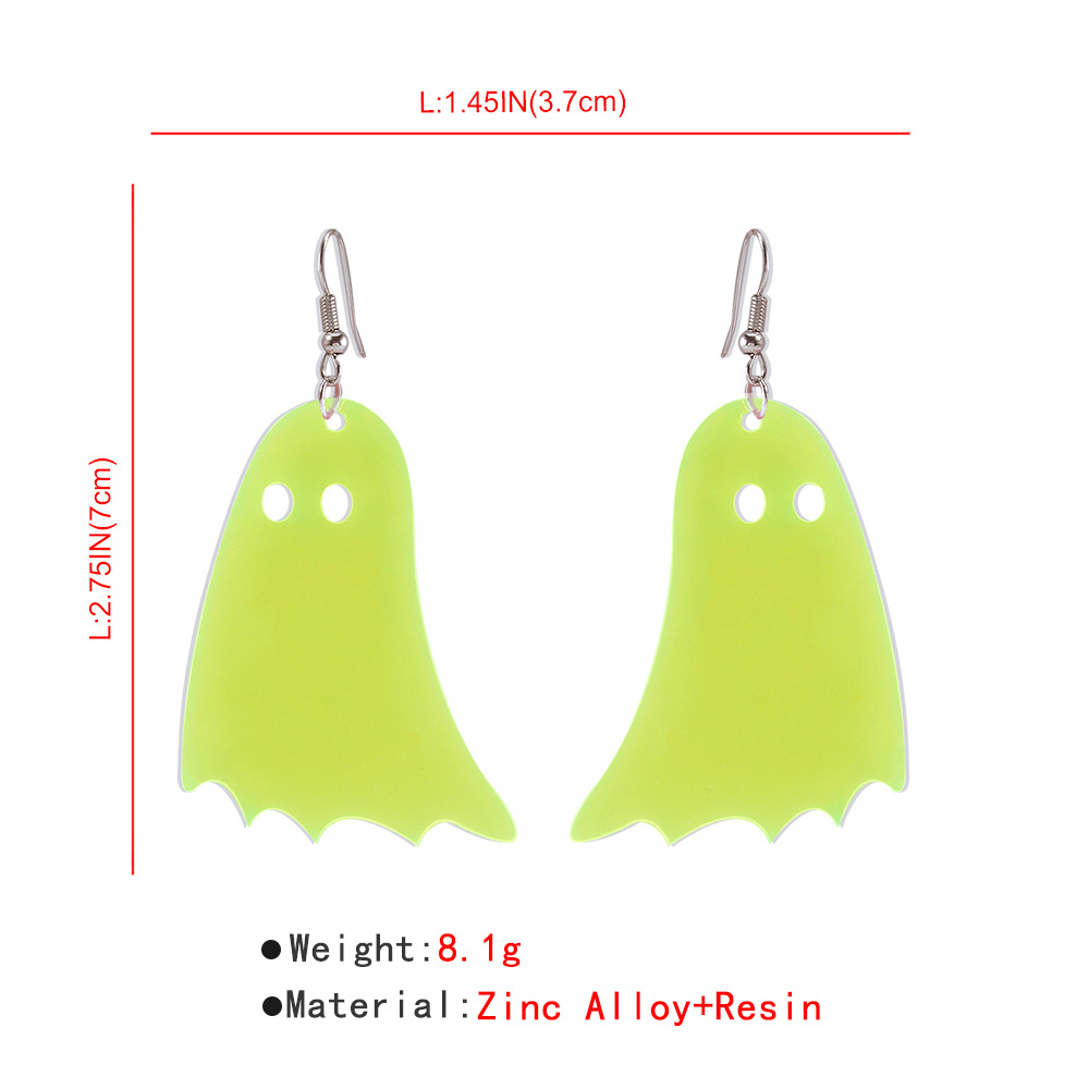 1 Pair Cute Funny Ghost Alloy Resin Drop Earrings display picture 4