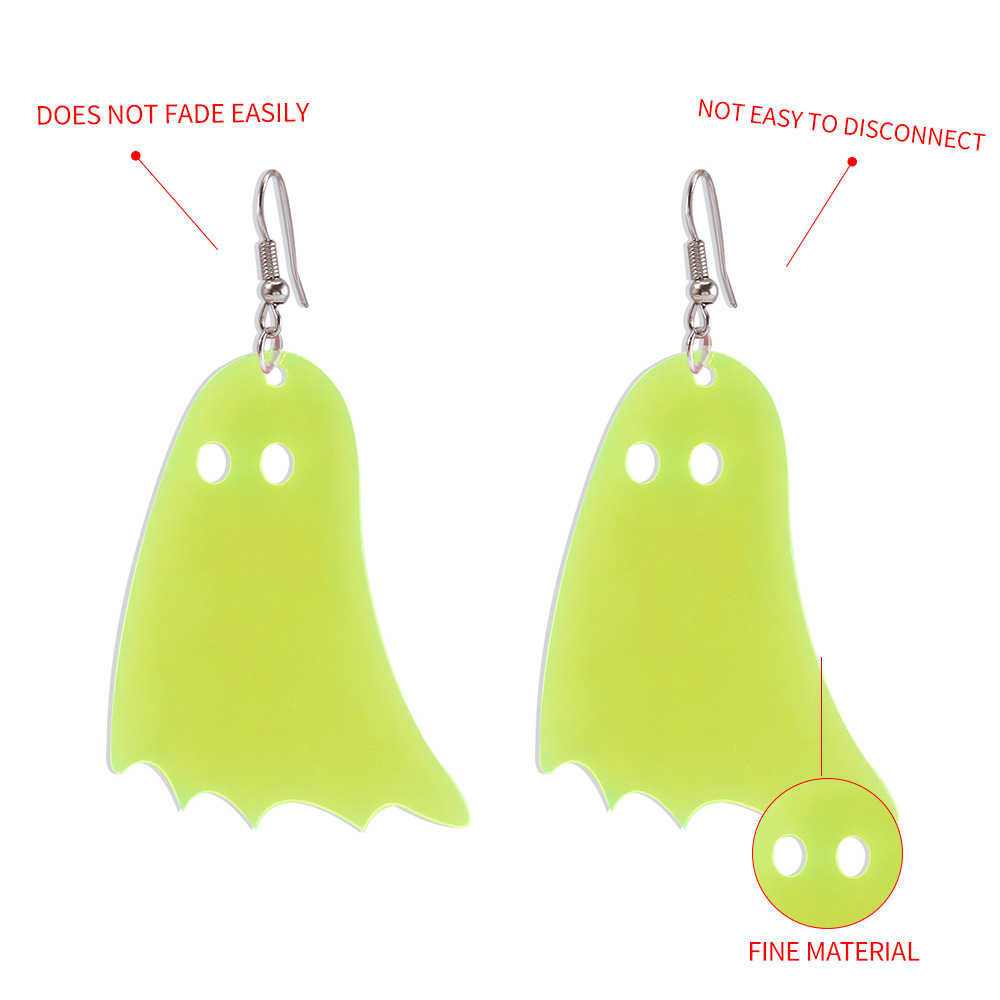 1 Pair Cute Funny Ghost Alloy Resin Drop Earrings display picture 5
