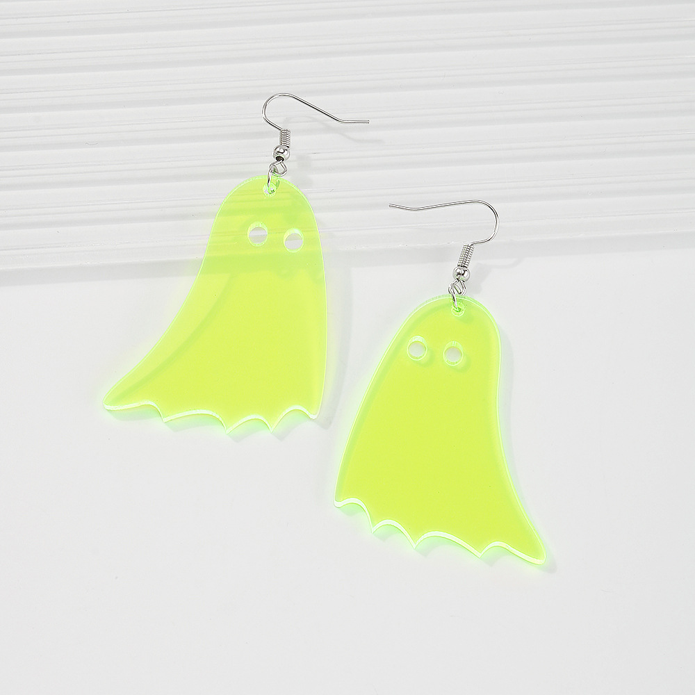1 Pair Cute Funny Ghost Alloy Resin Drop Earrings display picture 13