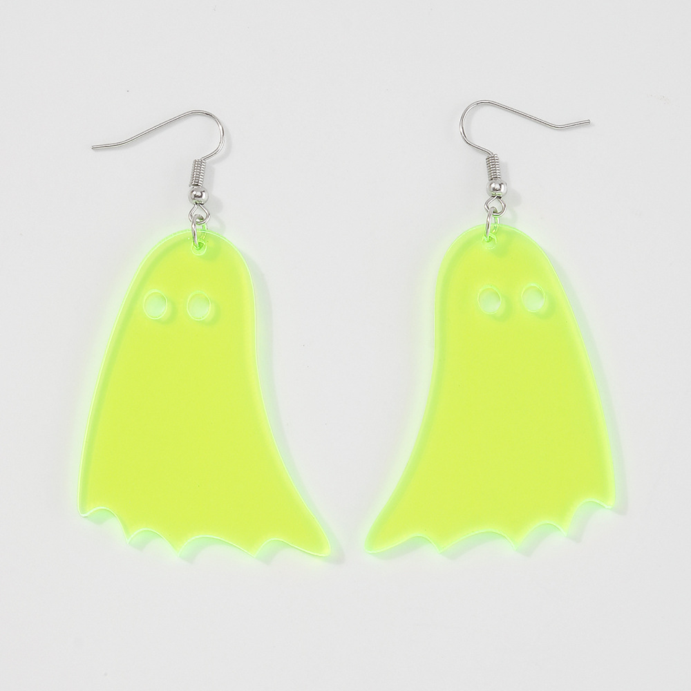 1 Pair Cute Funny Ghost Alloy Resin Drop Earrings display picture 12